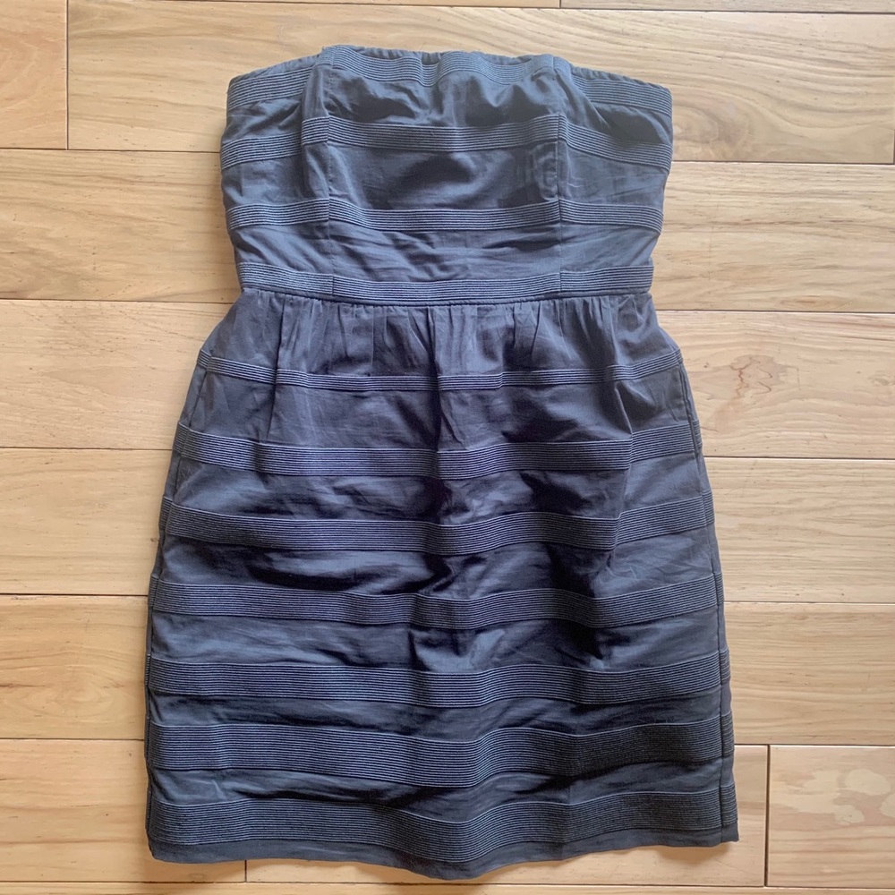 J Crew strapless silver/grey dress w/ pockets sz6